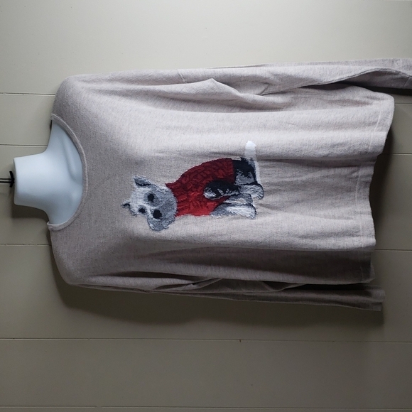 J.JILL Lightweight Dog Sweatshirt Long Sleeve Light Brown - Picture 1 of 6
